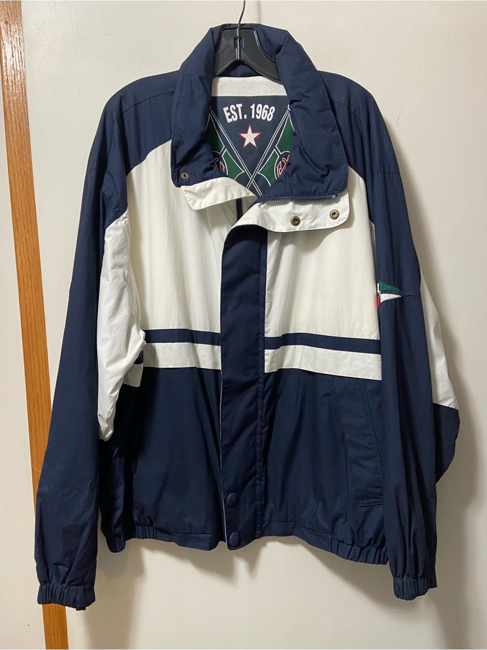 Hunt Club Navy and White Colorblock Windbreaker